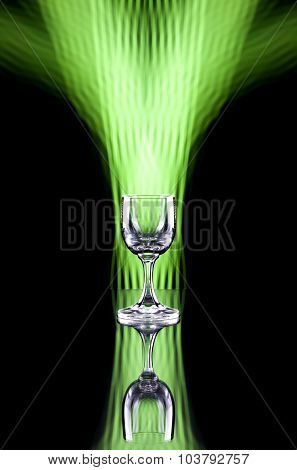 Glass Of Alcohol On Disco Background, Party