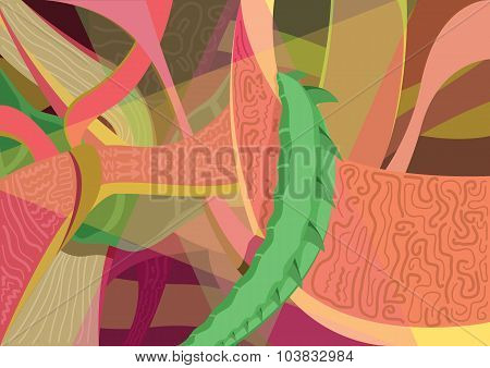 Abstract Art Fantasy Dragon Color Vector Illustration