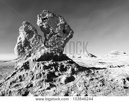 Bizarre rock formation in Moon Valley of Atacama