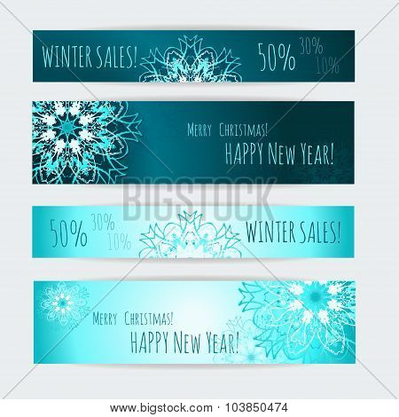 Winter Sale. Banner templates set.