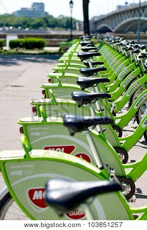 Budapest, Hungary - June 01 2014:new Budapest Bike Hire Called 