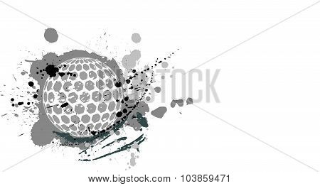 Golf Ball With Pattern Vector Design Grunge Illustration