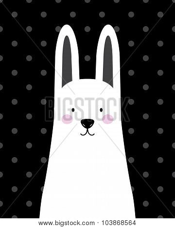 Vector cute white rabbit