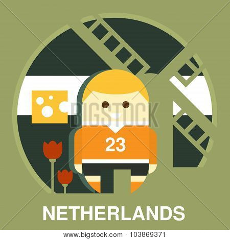 Traditional Dutchman Vector Illustration
