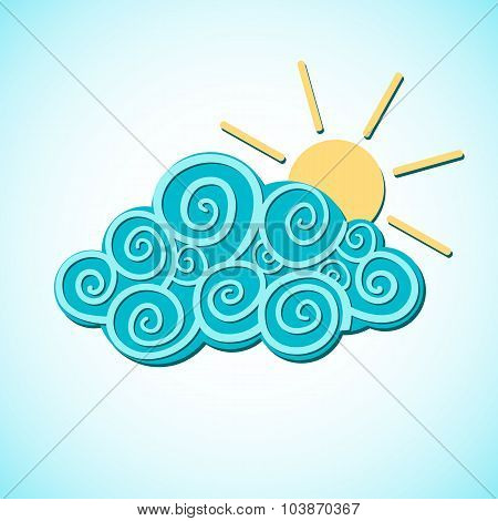 Vector cloud and sun weather illustration