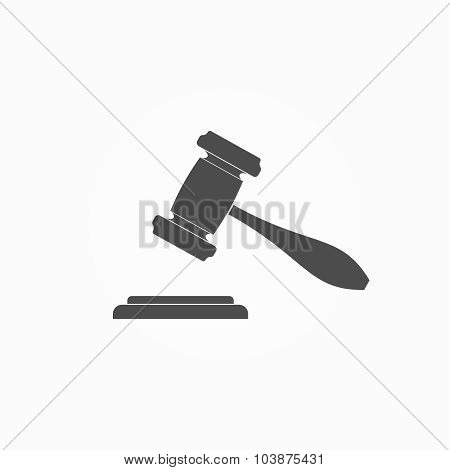 Judge or Auction Hammer icon. Vector Illustration.