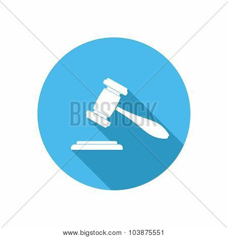 Judge or Auction Hammer icon. Vector Illustration.