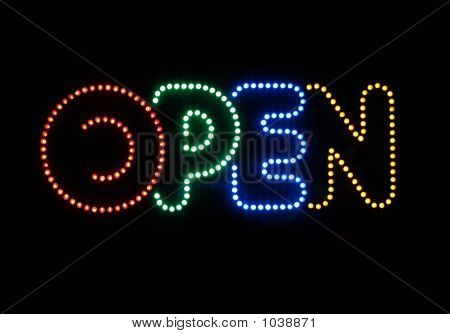 Neon znak Open
