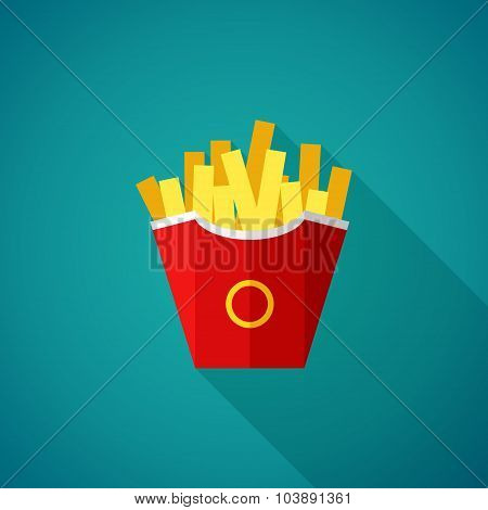 French fries icon. Fast Food Vector Illustration.
