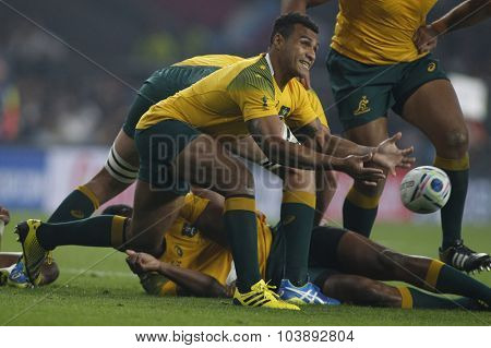 TWICKENHAM, ENGLAND - OCTOBER 03 2015: The 2015 Rugby World Cup Pool A match between England and Australia at Twickenham Stadium on October 03, 2015 in London, United Kingdom.