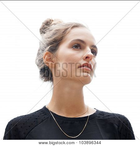 young woman gazing into distance