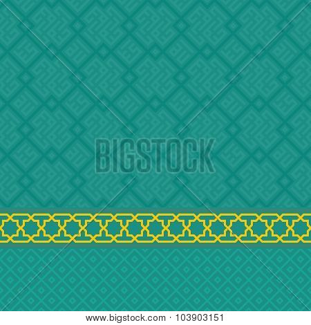 Oriental Green Arabic Seamless Pattern Set