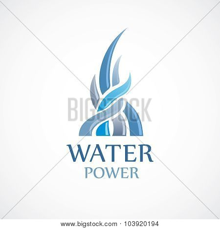 Upstream Water Flows Logo Template