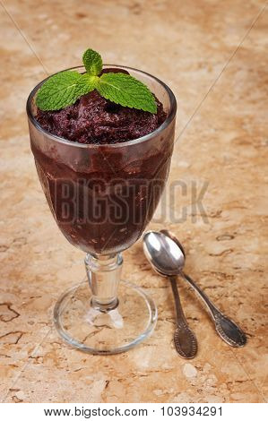 Acai Pulp In Glass With Fresh Mint