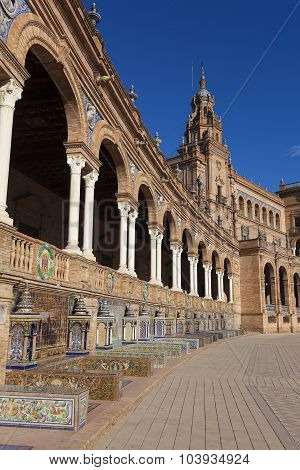 Spain Square Built For The Ibero-american Exposition Of 1929, Sevilla, Andalusia, Spain