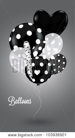 Creative Balloon Black And White Composition