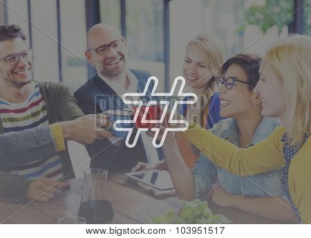 Hashtag Icon Social Media Blog Post Concept