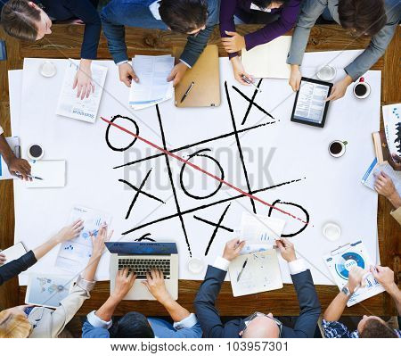 Leisure Game Tic Tac Toe Competition Challenge Winner Concept