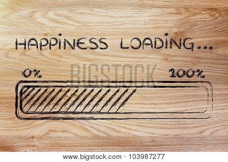 Happiness Loading, Progess Bar Illustration