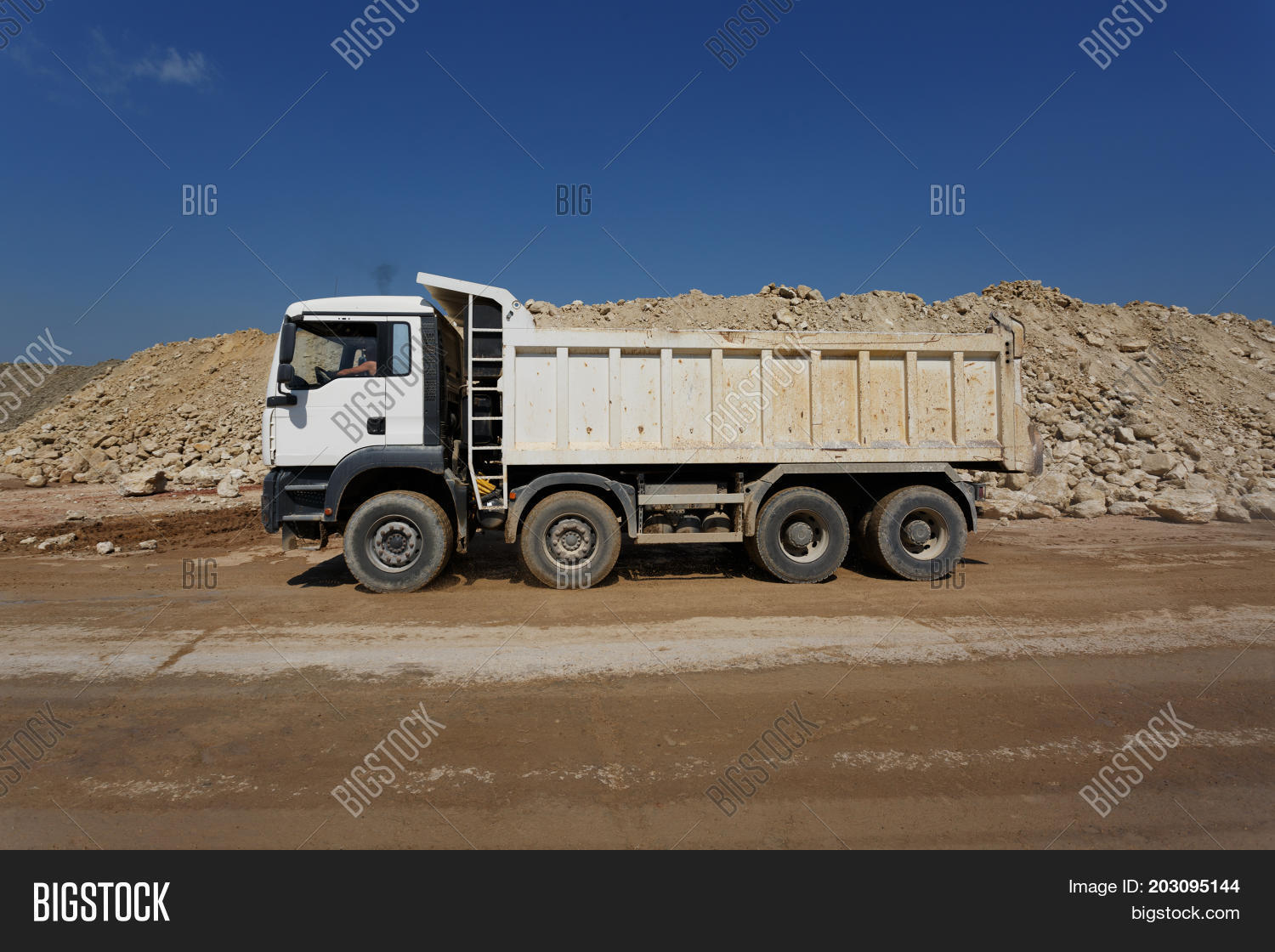 White Dump Truck Image Photo Free Trial Bigstock