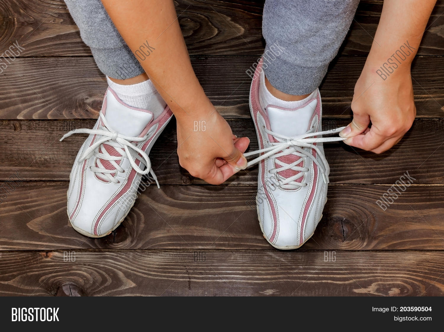 Tying Shoe Laces Girl Image & Photo (Free Trial) Bigstock