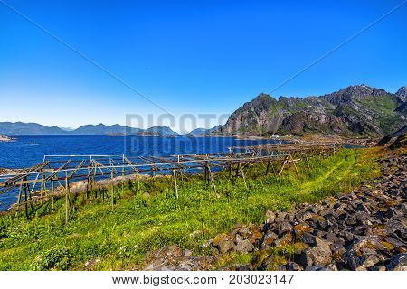 Scenic View Of The Waterfront Harbor In Henningsvaer
