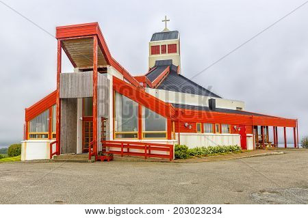 Borge Church Is Located In Borg In Lofoten Islands. Norway.
