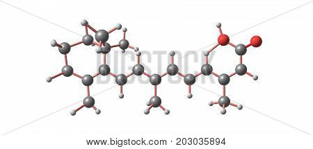 Isotretinoin Molecular Structure Isolated On White
