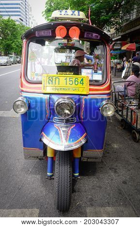 A Tuk Tuk On Street In Bangkok, Thailand