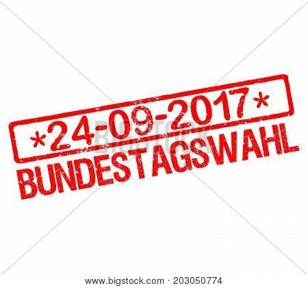 Ruberstamp with text German election 2017 in german