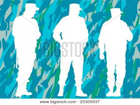 Vektor billede af politifolk på camouflage