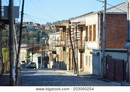 Kutaisi, Georgia - November 22, 2016: Picturesque Medieval Streets Of Kutaisi Town, Capital Of The W