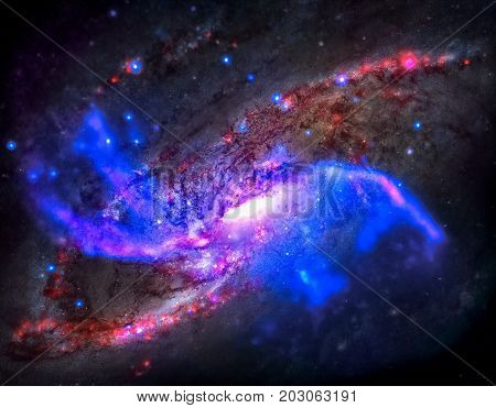 Spiral Galaxy M106 In The Constellation Canes Venatici.