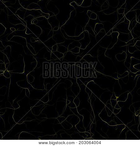 Soft yellow veins in dark black marble texture