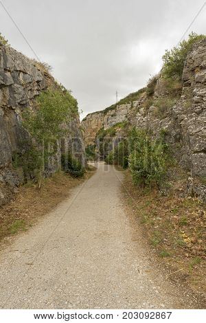 Lumbier in province of navarre in spain