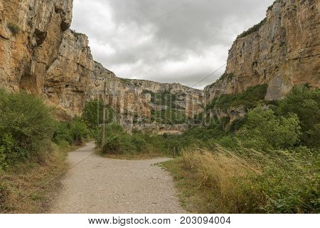 Greenway of irati in the mouth of lumbier, Navarra
