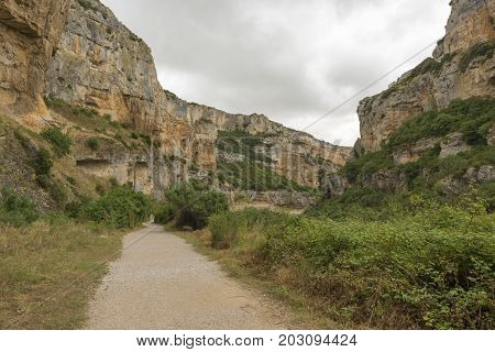 Greenway of irati in the mouth of lumbier, Navarra