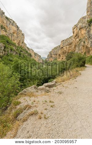 Greenway of irati in the mouth of lumbier, Navarra