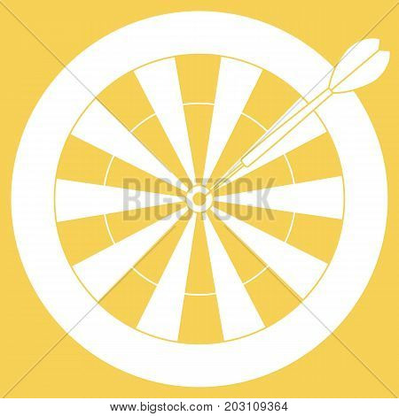 Cute Vector Illustration Of Target And Arrow For The Darts. Sports Theme.