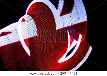 UK flag lightpainted on black background texture
