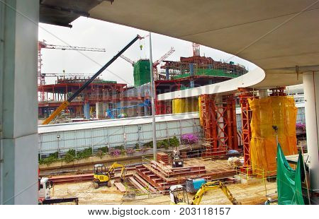 Airport Terminal Construction Site. Singapore