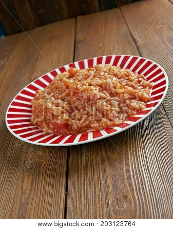 Domatesli pilav - traditional Turkish style close up meal