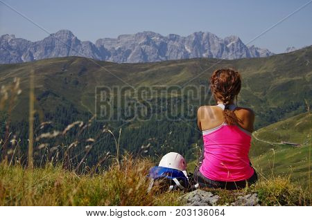 Young Hiker Taking A Rest