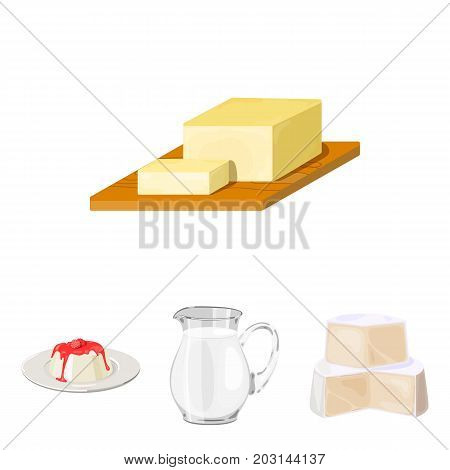 Milk, Calcium, Product, Food .Milk product and sweet set collection icons in cartoon style vector symbol stock illustration .