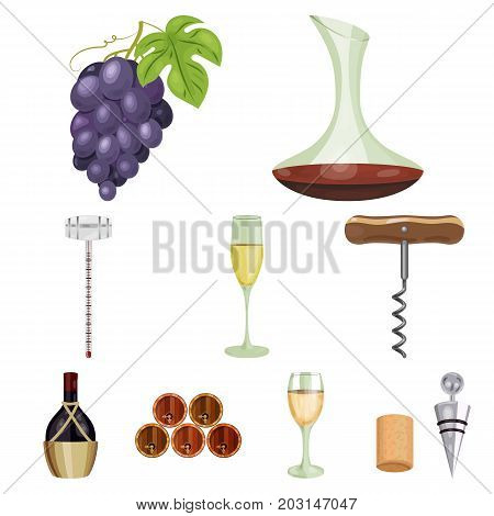 Wine products. Growing grapes, wine.Vine production icon in set collection on cartoon style vector symbol stock web illustration.