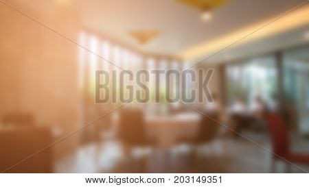 People Eat Food In Cafeteria. Table And Chair In Cafe Coffee Shop.  Food Cout, Modern Restaurant Int