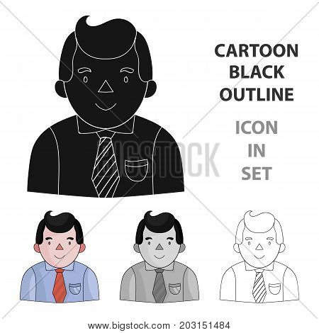Businessman icon in cartoon design isolated on white background. Conference and negetiations symbol stock vector illustration.