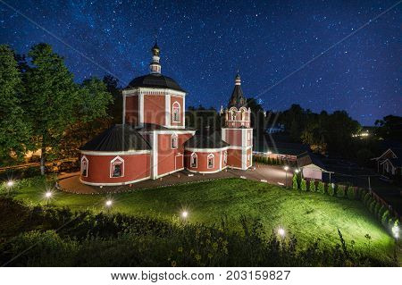 Uspenskaya church at starlight night in Suzdal Vladimir oblast Russia