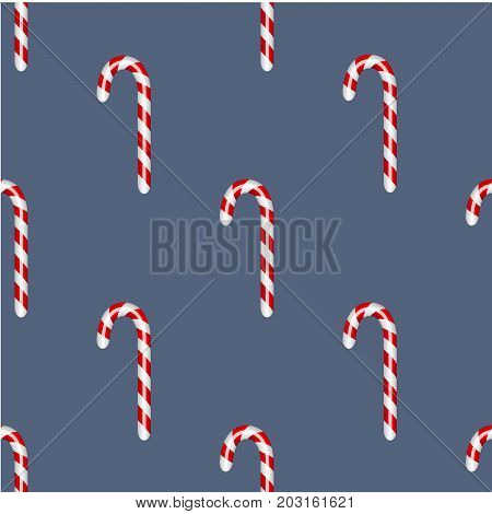 Candy cane. Seamless pattern. Christmas decor. Vector illustration.