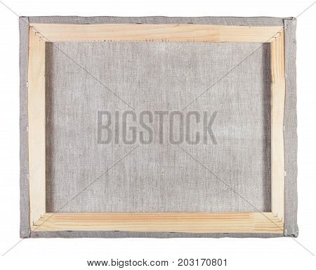 Reverse Side Of Canvas Stretched On A Wooden Frame
